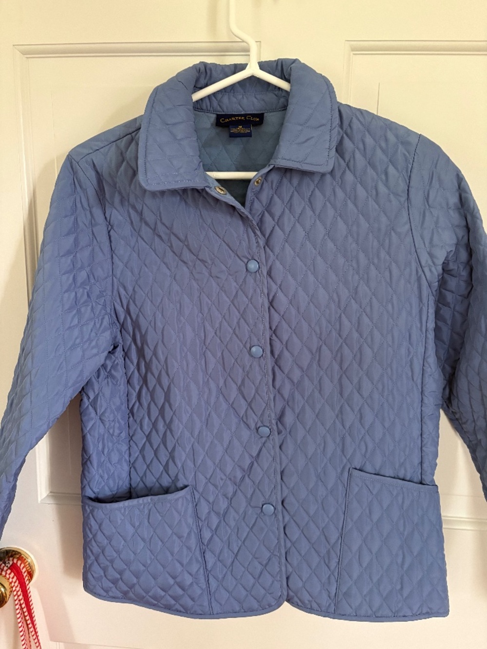 PERIWINKLE BLUE QUILTED JACKET CHARTER CLUB SIZE M